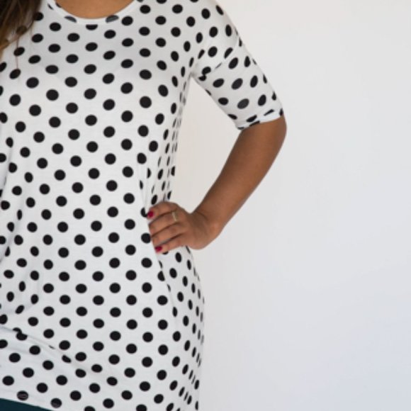 Agnes & Dora Medium Hi-Lo Tunic Super Sweet Spots on White NWT Original Dust Bag - Picture 2 of 9